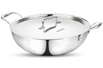 Borosil Cookfresh Tri-ply Stainless Steel Kadhai with Lid (2.7 L)