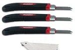 AGARO Retractable Heavy Duty 18 mm Cutter Utility Knife (Set of 3), 3 Preloaded & 10pcs Extra Blades