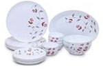 Larah by Borosil – Moon Series, Flower Pot 21 Pieces Opalware Dinner Set