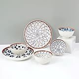 Amazon Brand – Solimo Ceramic Bowl with Plate, Set of 6 pcs Set