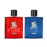 Set Wet Perfume for Men ICE & FIRE 100ml X 2 Packs