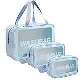 Xelvix PVC Makeup Pouch Travel Toiletries Organizer Cosmetic Bags Set of 3
