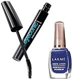 Lakme Eyeconic Lash Curling Mascara, Black, 9ml and Lakme Insta Eye Liner, Blue, 9 ml