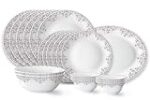 Larah by Borosil Lark Fluted Series Opalware Dinner Set | 21 Pieces