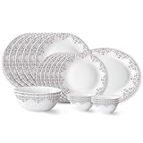 Larah by Borosil Lark Fluted Series Opalware Dinner Set | 21 Pieces