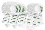 Larah by Borosil Crescent Fluted Series Opalware Dinner Set | 66 Pieces