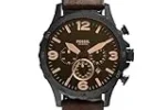 Fossil Nate Analog Black Dial Men’s Watch-JR1487