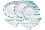 Larah by Borosil – Tiara Series, Royal Jade, 27 Pcs, Opalware Dinner Set