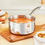 Borosil Cookfresh Triply Stainless Steel Sauce Pan with Spout 18 cm