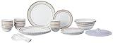 Larah by Borosil Elega Fluted Series Opalware Dinner Set | 40 Pieces