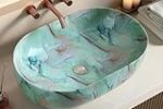 Plantex Ceramic Matt Tabletop Wash Basin for Bathroom (21.5 x 13.5 x 6 Inch)