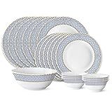 Larah by Borosil Juliet Fluted Series Opalware Dinner Set | 19 Pieces