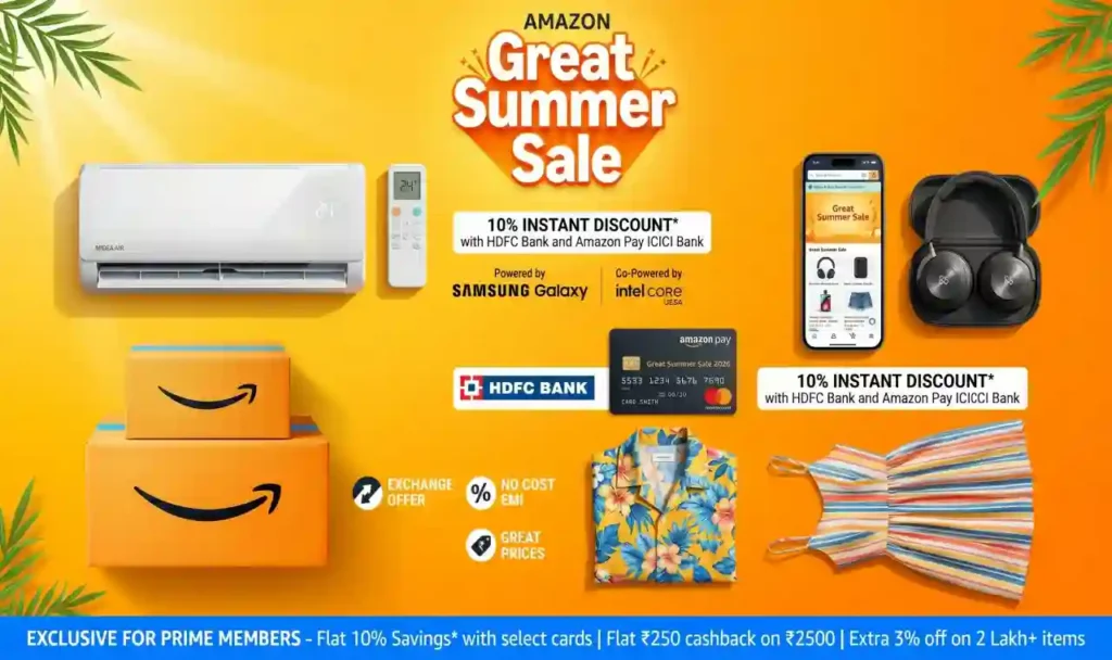 Amazon Great Summer Sale 2026 Starts 8th May: HDFC Bank 10% Offer