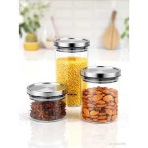 BOROSIL Glass Grocery Container – 1800 ml(Pack of 3)