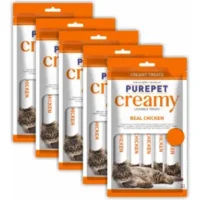 Purepet Creamy Lickable Treat Chicken Cat Treat(375 g, Pack of 5)