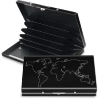 STORITE Men & Women Casual Black Aluminium Card Holder (6 Card Slots)