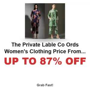 Up to 87% Off The Private Lable Co Ords Women’s Clothing Price From ₹245