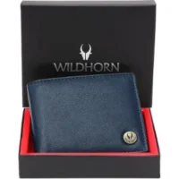WILDHORN Men Casual, Formal Blue Genuine Leather Wallet(5 Card Slots)