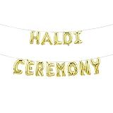 Just Party Haldi Ceremony Theme Foil Balloon Banner Combo