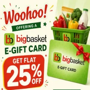 Bigbasket E-Gift Card 25% OFF at Woohoo