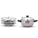 Lifelong Idli Cooker 3 Plate | 12 idlis | Stainless Steel Idli Cooker