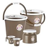 RATAN PLASTICWARE Plastic Bathroom Set of 5 Pieces Combo