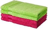 Amazon Brand – Solimo 100% Cotton 4 Piece Hand Towel Set, 500 GSM