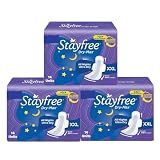 Stayfree Dry Max All Night Sanitary Pads – 42 Pads (Pack of 3 × 14)
