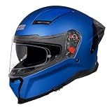 STUDDS Helios ISI and DOT Certified Full Face Helmet(MATT Blue – M)